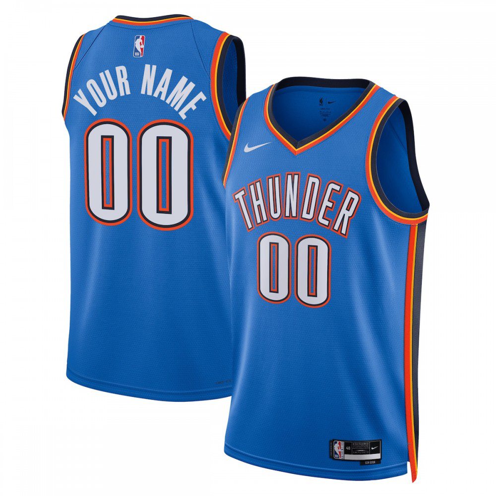Oklahoma City Thunder Unisex 2022/23 Swingman Custom Jersey Blue - Icon Edition-Pro Kit Vault | Brand New 26/27 Sports Jerseys